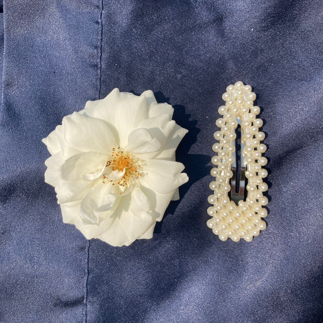 Pearl Hair Clips - Barrettes Duo