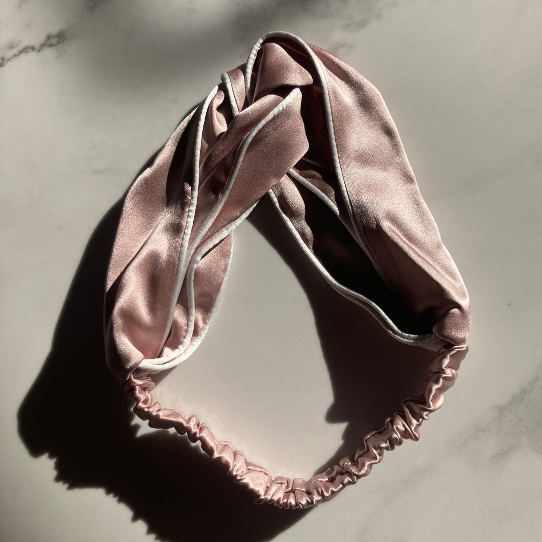 100% Mulberry Silk Headband with Border